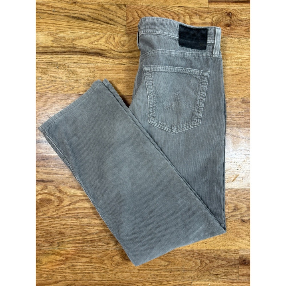 AG Adriano Goldschmied Corduroy Pants Mens 36x31 Gray The Graduate Tailored‎ Leg